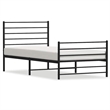 vidaXL Powder-Coated Steel Twin Bed Frame in Black