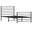 vidaXL Powder-Coated Steel Twin Bed Frame in Black
