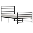 vidaXL Powder-Coated Steel Twin Bed Frame in Black