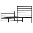 vidaXL Powder-Coated Steel Twin Bed Frame in Black