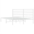vidaXL Powder-Coated Steel King Size Bed Frame in White