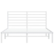 vidaXL Powder-Coated Steel King Size Bed Frame in White