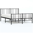 vidaXL Powder-Coated Steel King Bed Frame in Black