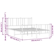 vidaXL Powder-Coated Steel King Bed Frame in Black