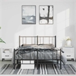 vidaXL Powder-Coated Steel King Bed Frame in Black
