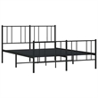 vidaXL Powder-Coated Steel King Bed Frame in Black
