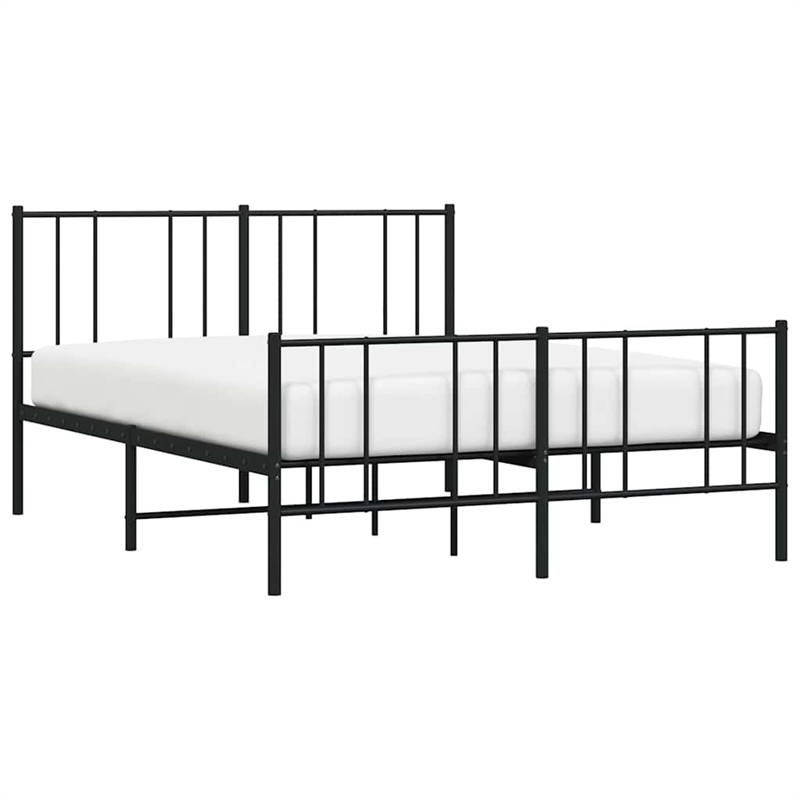 vidaXL Powder-Coated Steel King Bed Frame in Black