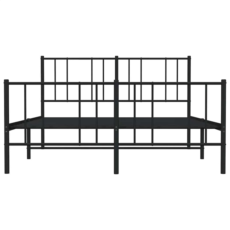 vidaXL Powder-Coated Steel King Bed Frame in Black