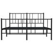vidaXL Powder-Coated Steel King Bed Frame in Black