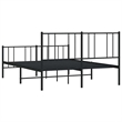 vidaXL Powder-Coated Steel King Bed Frame in Black