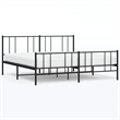 vidaXL 72 x 84 Powder-Coated Steel Bed Frame in Black