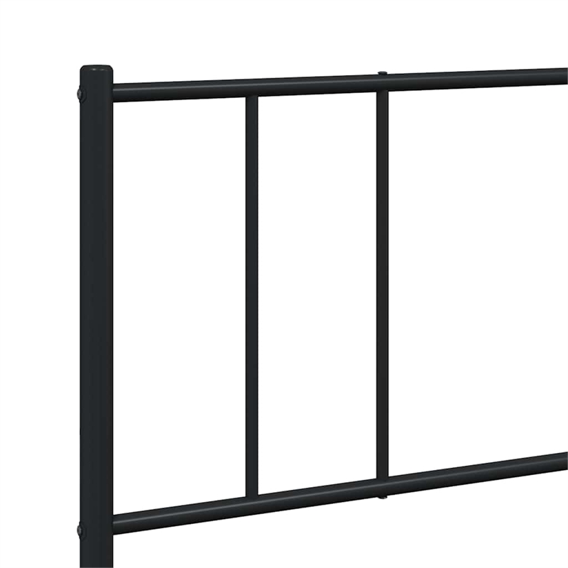 vidaXL 72 x 84 Powder-Coated Steel Bed Frame in Black