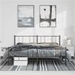 vidaXL 72 x 84 Powder-Coated Steel Bed Frame in Black