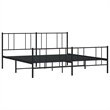 vidaXL 72 x 84 Powder-Coated Steel Bed Frame in Black