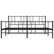 vidaXL 72 x 84 Powder-Coated Steel Bed Frame in Black