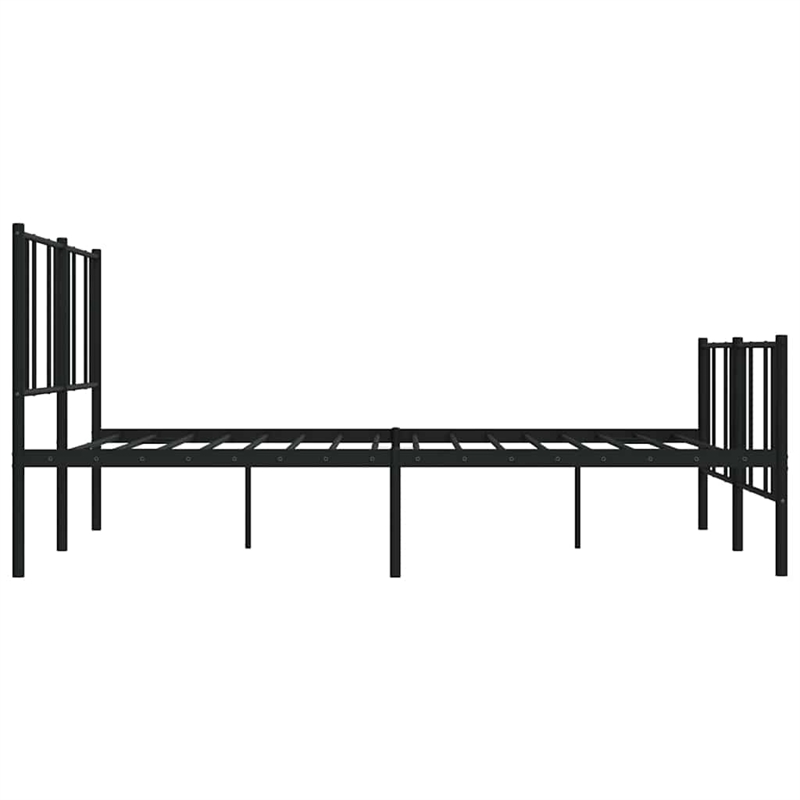vidaXL 72 x 84 Powder-Coated Steel Bed Frame in Black