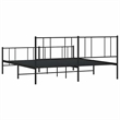 vidaXL 72 x 84 Powder-Coated Steel Bed Frame in Black