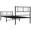 vidaXL Rectangular Steel Single Metal Bed Frame in Black