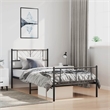 vidaXL Rectangular Steel Single Metal Bed Frame in Black