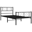 vidaXL Rectangular Steel Single Metal Bed Frame in Black