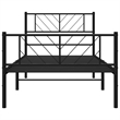 vidaXL Rectangular Steel Single Metal Bed Frame in Black