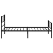 vidaXL Rectangular Steel Single Metal Bed Frame in Black