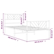 vidaXL Rectangular Steel Single Metal Bed Frame in Black