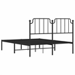 vidaXL Powder-Coated Steel King Bed Frame in Black