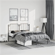 vidaXL Powder-Coated Steel King Bed Frame in Black