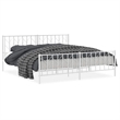 vidaXL Rectangular Powder-Coated Steel Full Bed Frame in White