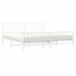vidaXL Rectangular Powder-Coated Steel Full Bed Frame in White