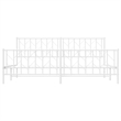 vidaXL Rectangular Powder-Coated Steel Full Bed Frame in White