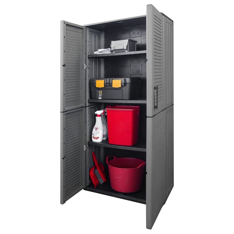 vidaXL Garden Storage Cabinet in Gray and Black