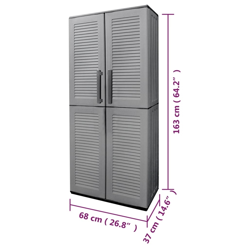 vidaXL Garden Storage Cabinet in Gray and Black