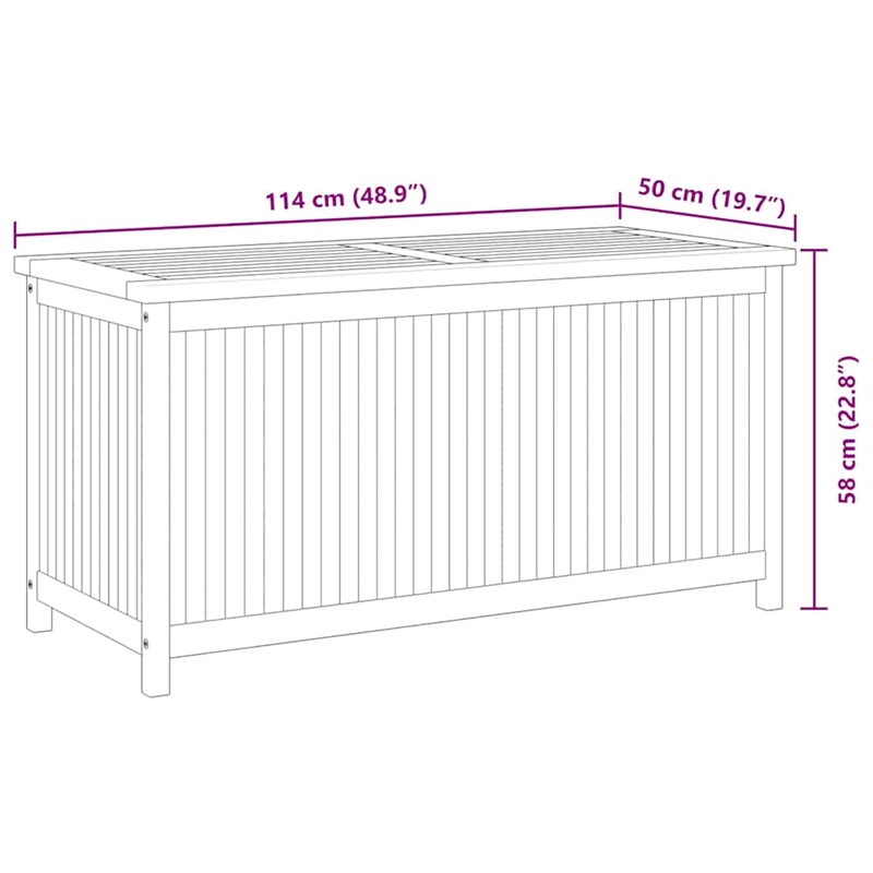 vidaXL Medium Teak Wood Garden Box in Brown