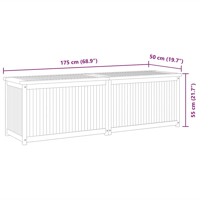 vidaXL Solid Teak Wood Garden Box in Natural Teak