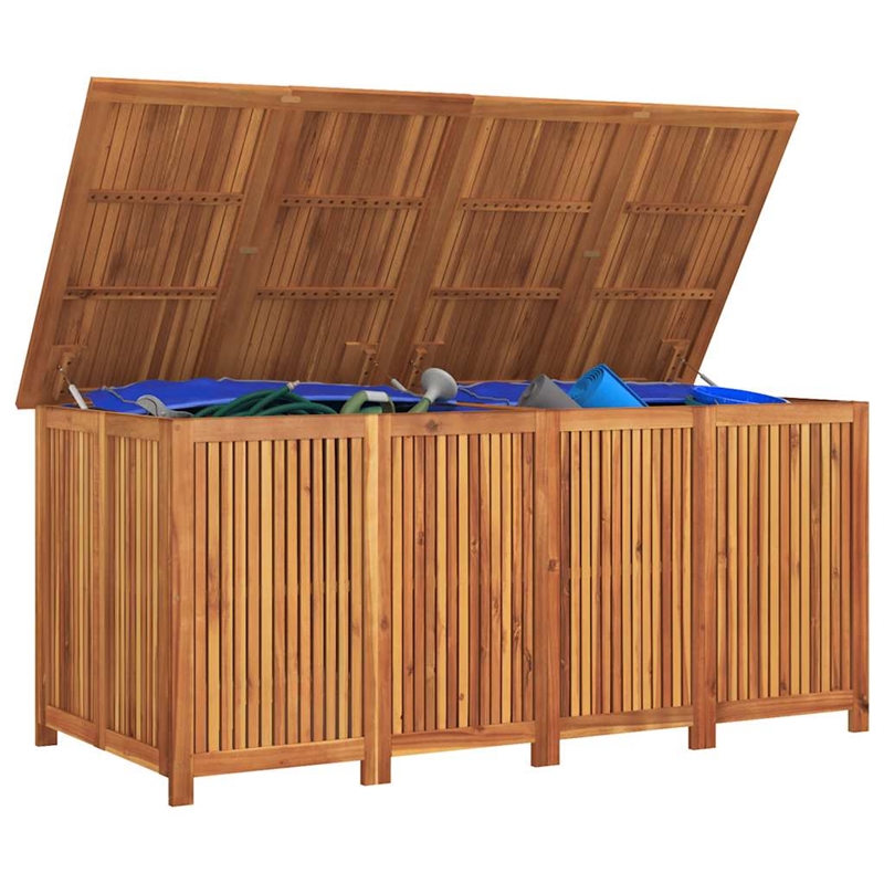 vidaXL Solid Acacia Wood Garden Storage Box in Natural