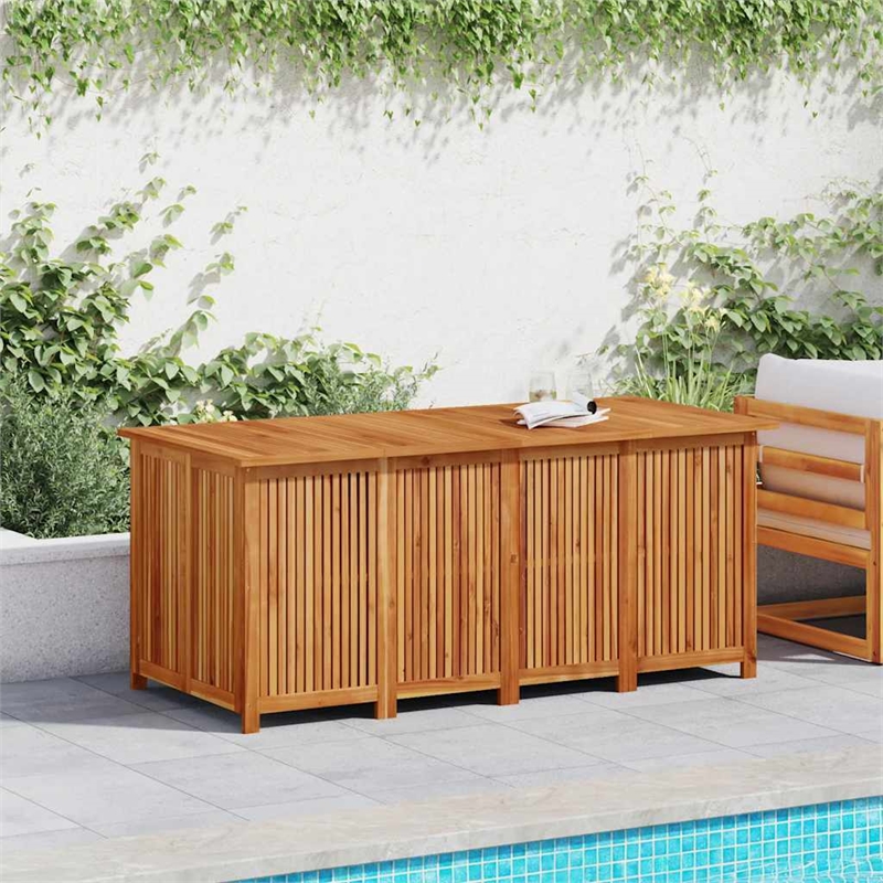vidaXL Solid Acacia Wood Garden Storage Box in Natural