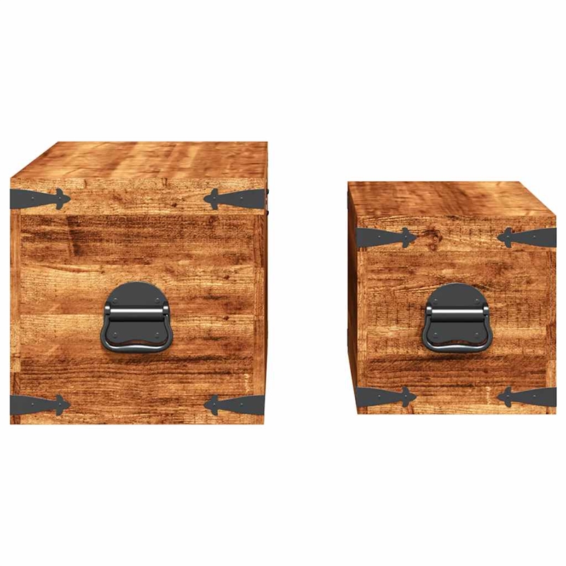 vidaXL Multiple Sizes Rough Mango Wood Storage Box in Brown