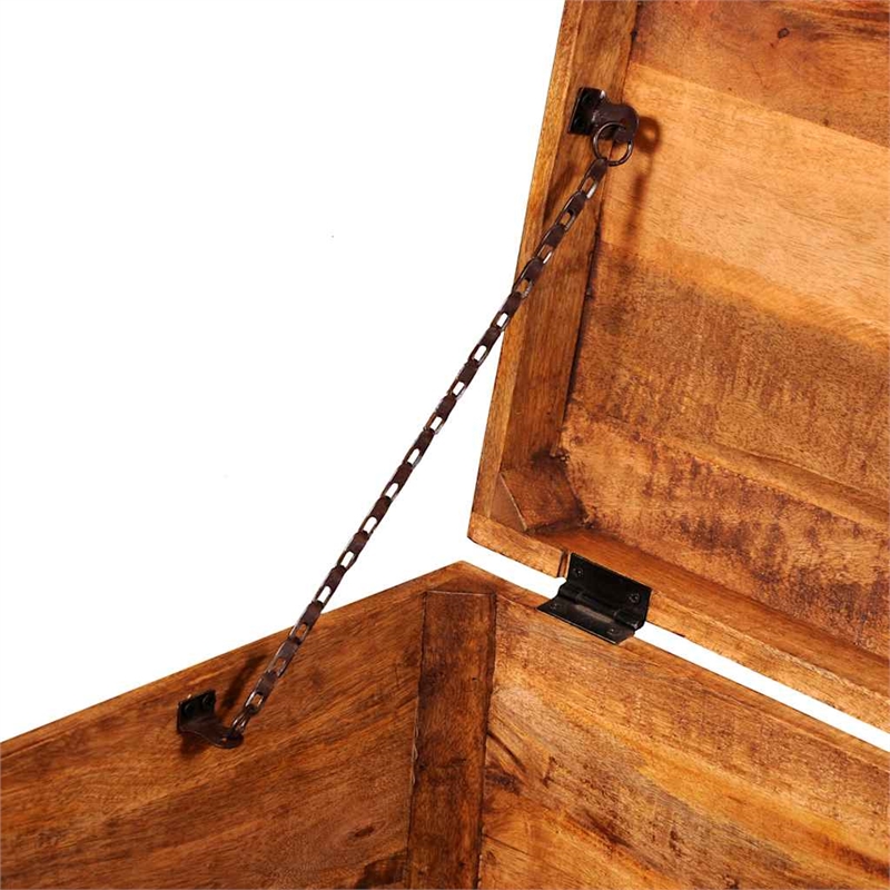 vidaXL Rough Mango Wood Storage Box in Brown