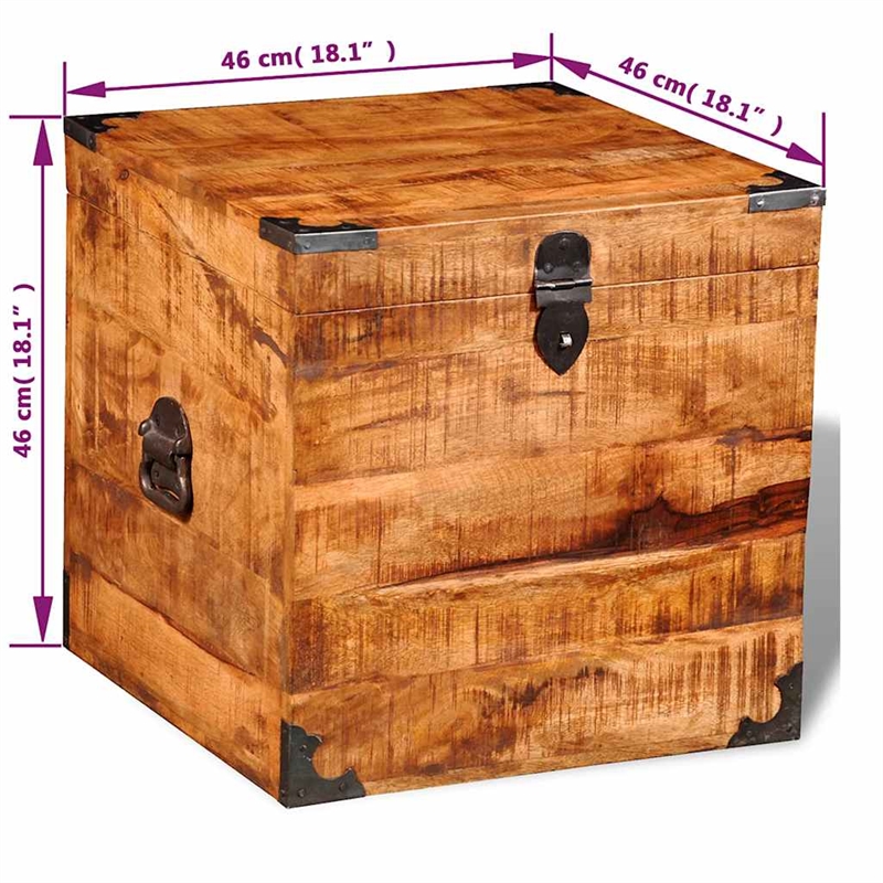 vidaXL Rough Mango Wood Storage Box in Brown