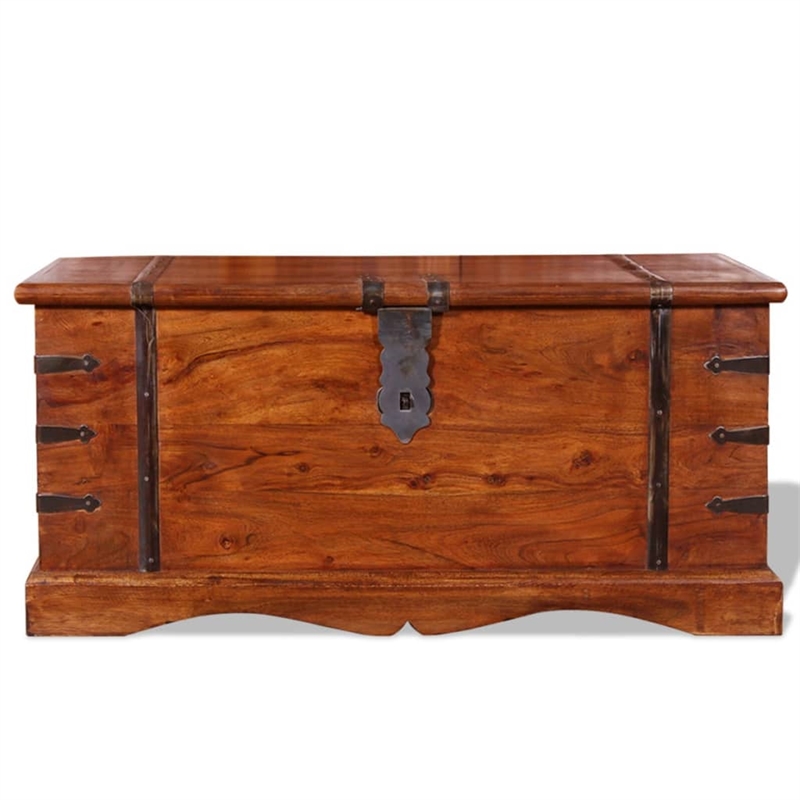 vidaXL Rectangular Storage Chest in Honey Brown Finish