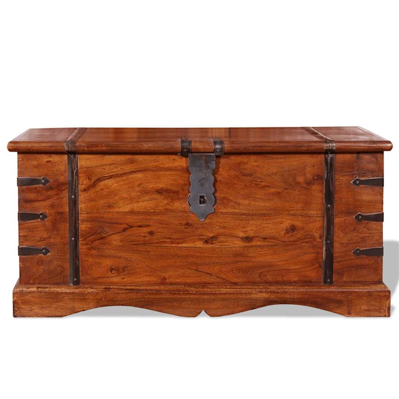 vidaXL Rectangular Storage Chest in Honey Brown Finish