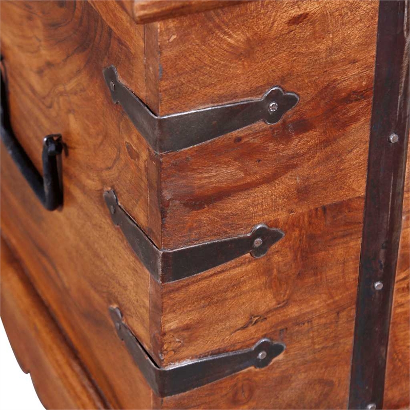 vidaXL Rectangular Storage Chest in Honey Brown Finish
