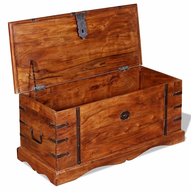 vidaXL Rectangular Storage Chest in Honey Brown Finish