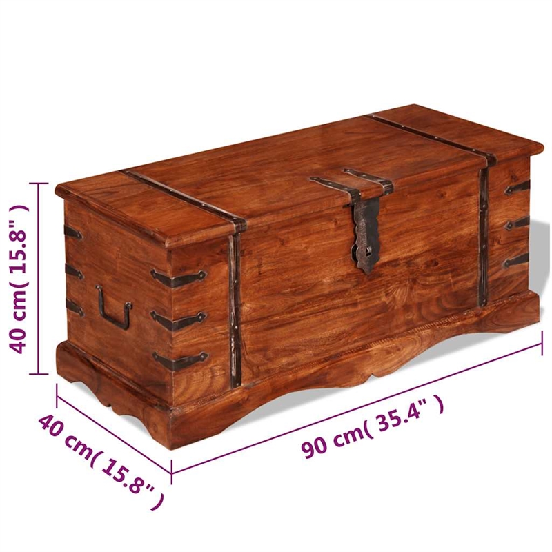 vidaXL Rectangular Storage Chest in Honey Brown Finish