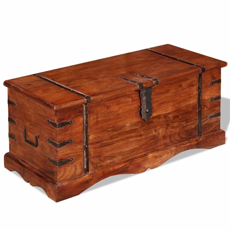 vidaXL Rectangular Storage Chest in Honey Brown Finish