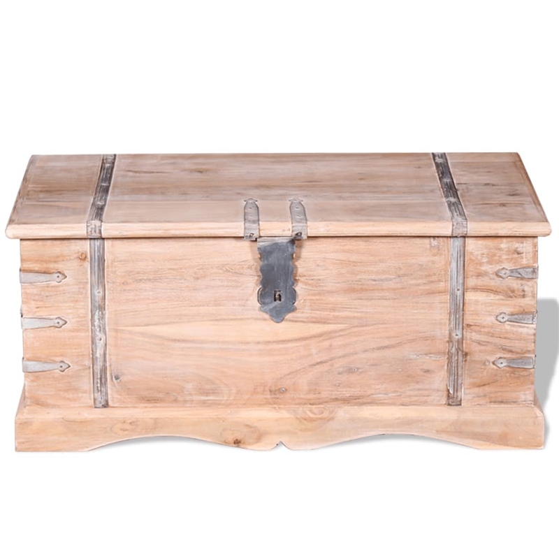 vidaXL Medium Solid Acacia Wood Storage Chest in Brown