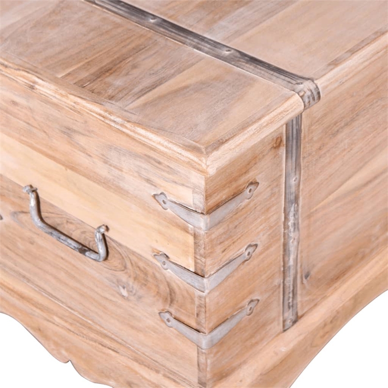 vidaXL Medium Solid Acacia Wood Storage Chest in Brown