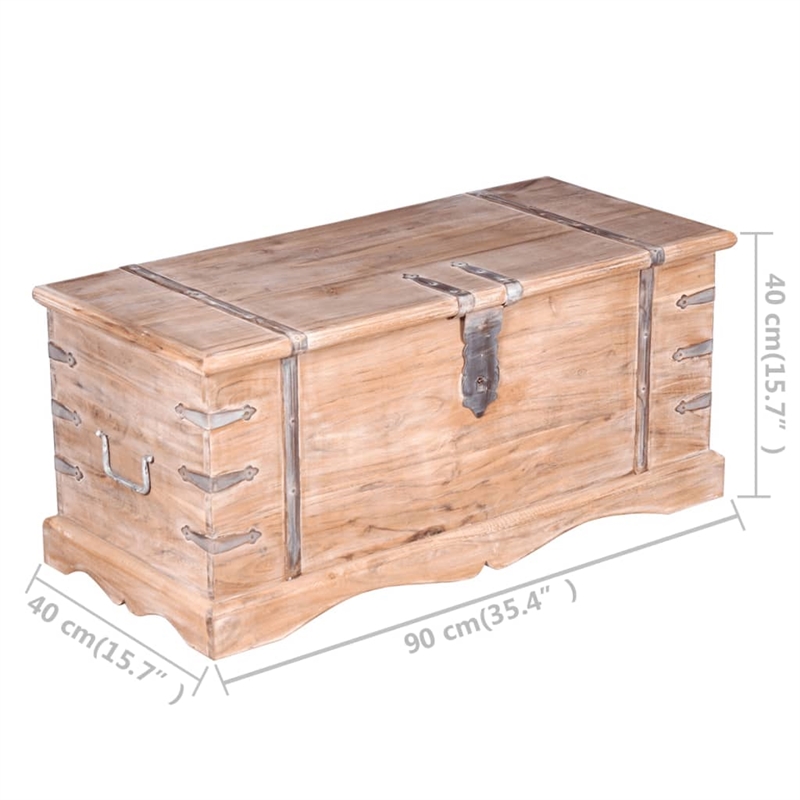 vidaXL Medium Solid Acacia Wood Storage Chest in Brown